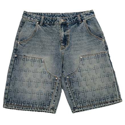 Embossed Cross Jorts