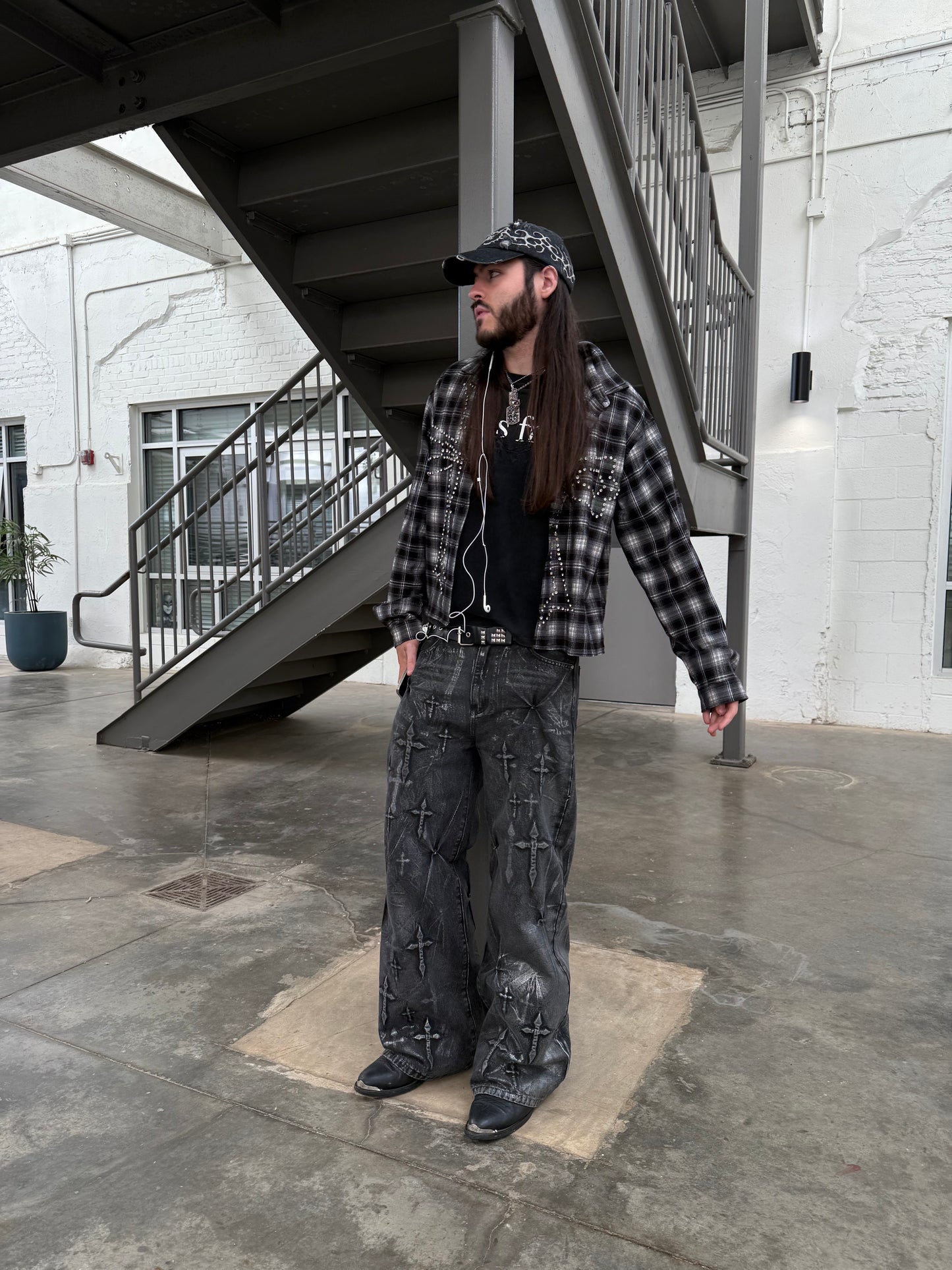 *Rhinestone Cross Flannel (PRE-ORDER)