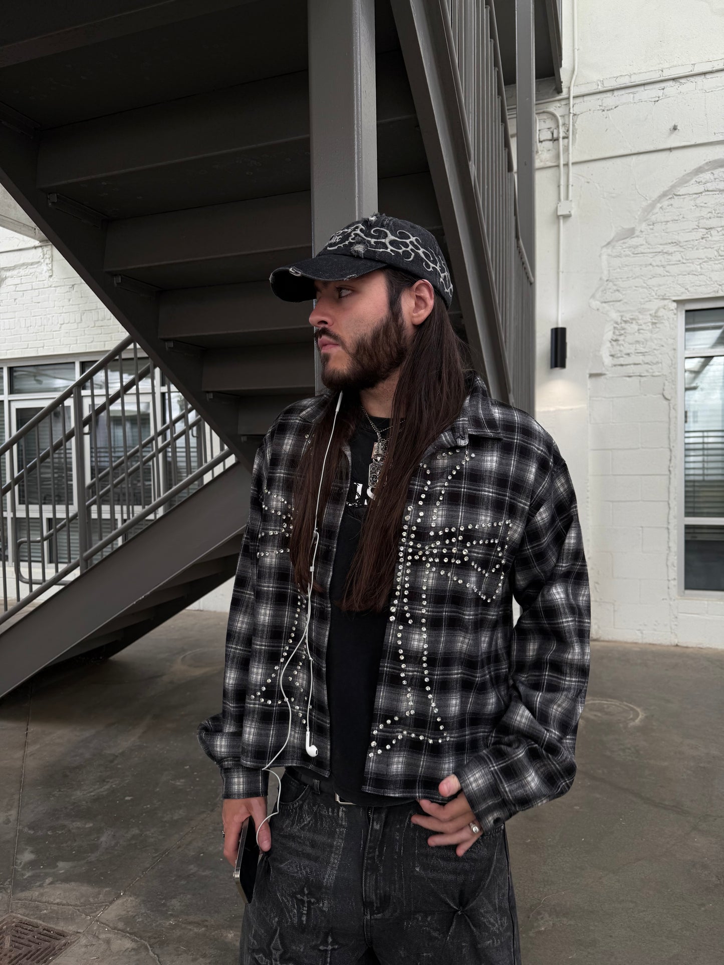 *Rhinestone Cross Flannel (PRE-ORDER)