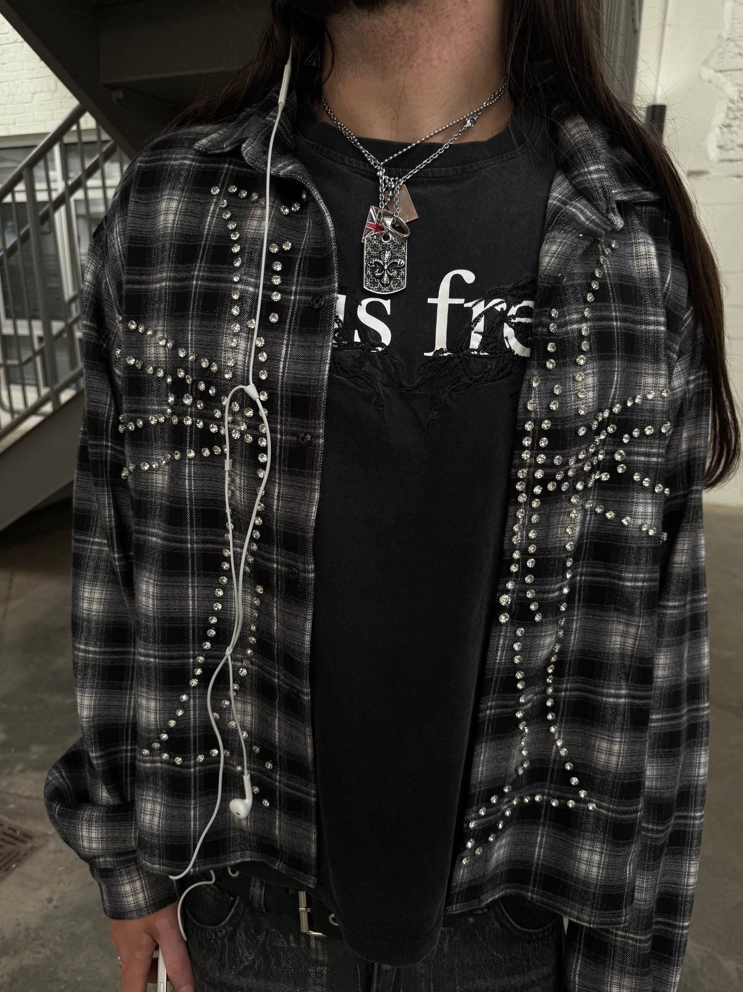 *Rhinestone Cross Flannel (PRE-ORDER)
