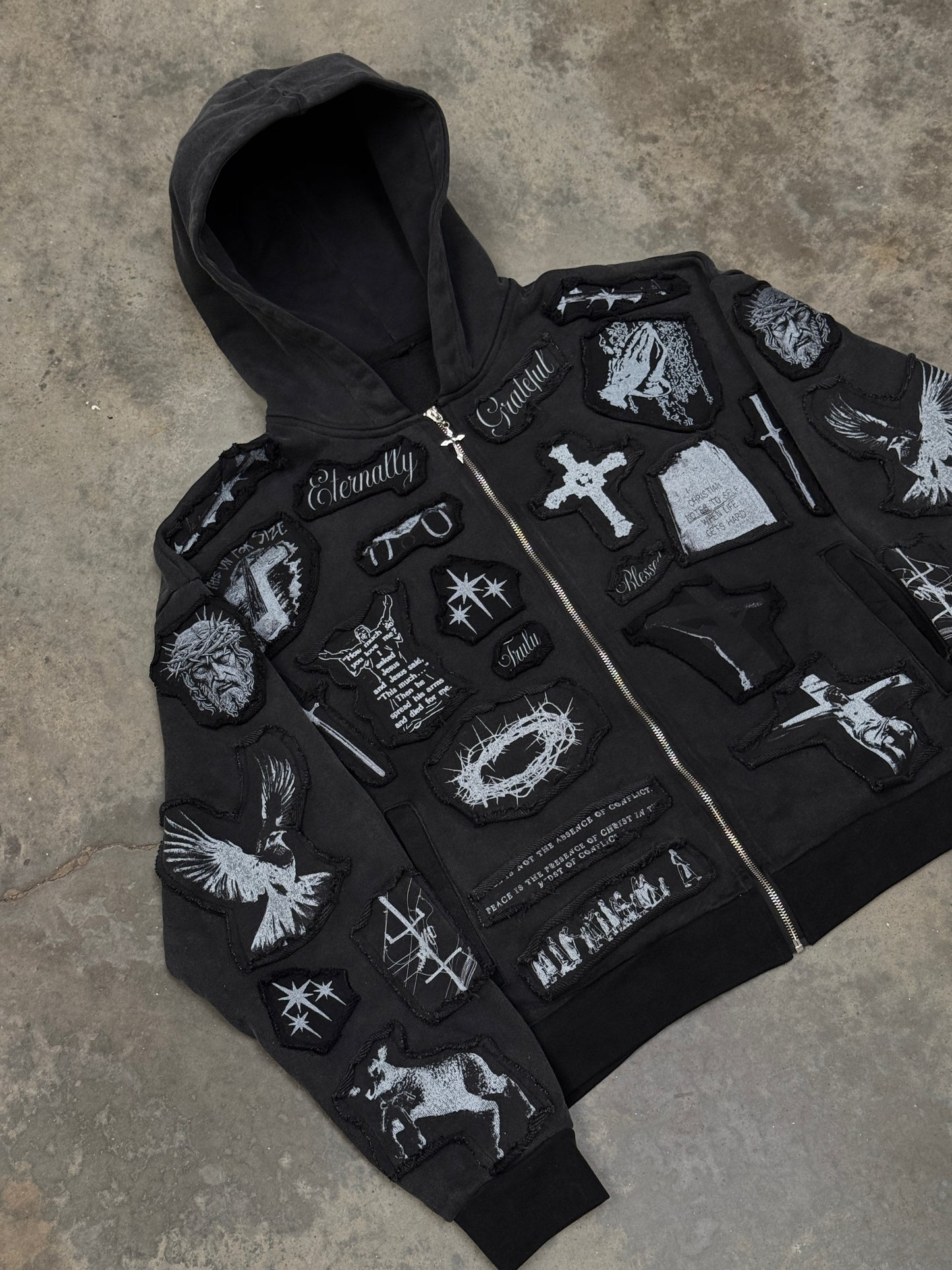 *Eternally Grateful* Patchwork Hoodie