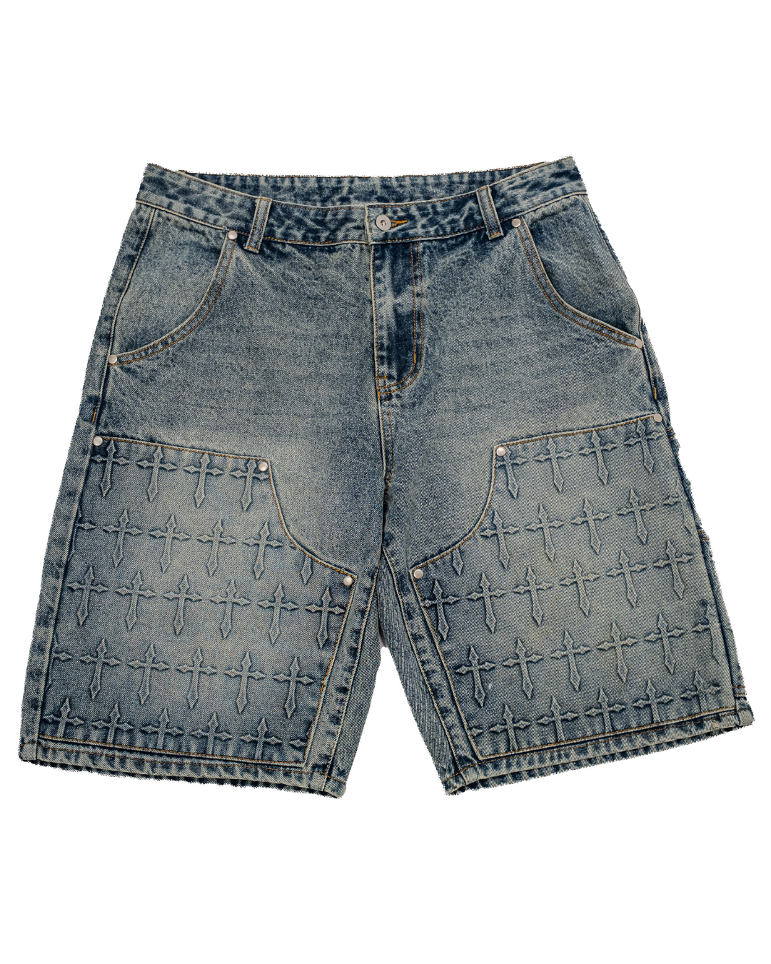 Embossed Cross Jorts