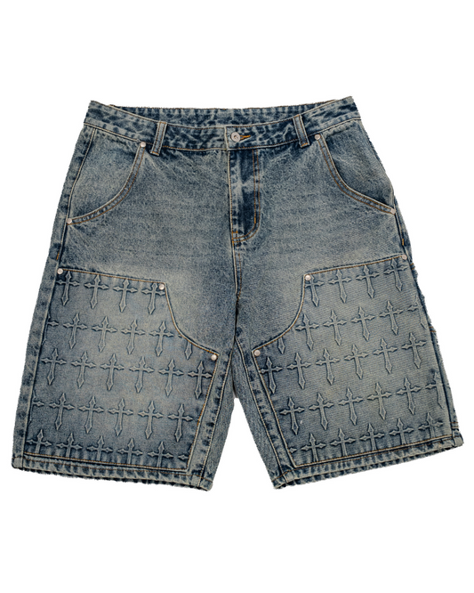 Embossed Cross Jorts
