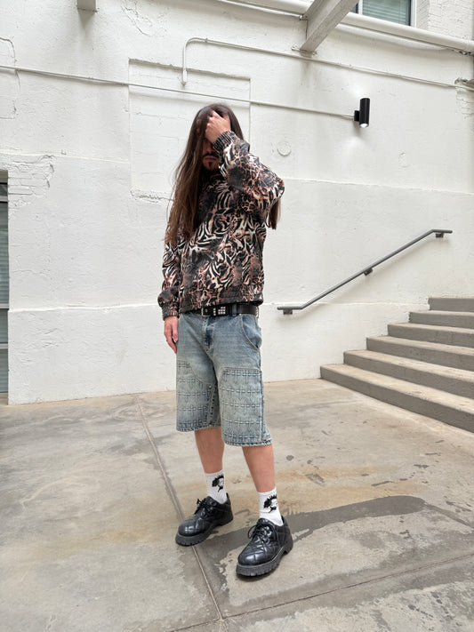 Embossed Cross Jorts