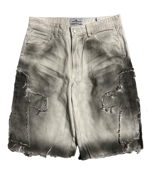‘Cross’ Jorts (White)