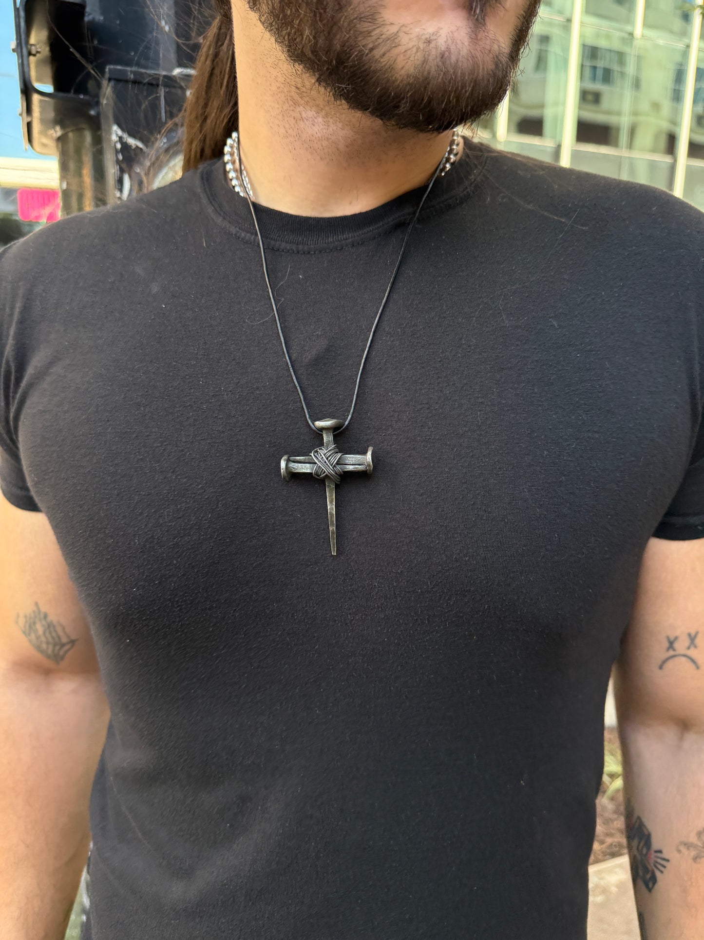 *Iron Nail Cross Necklace