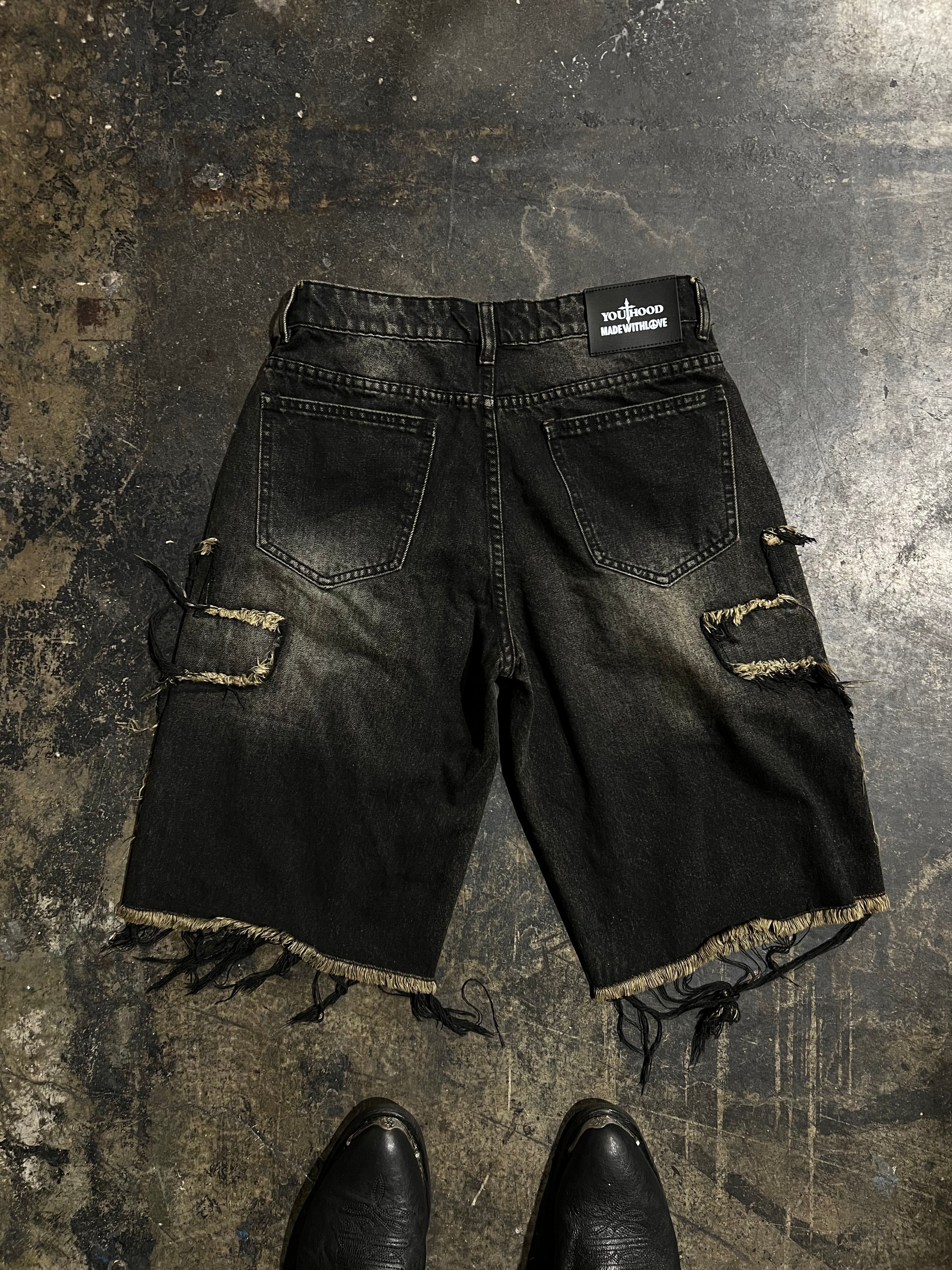 ‘Cross’ Jorts (Black/Tan)