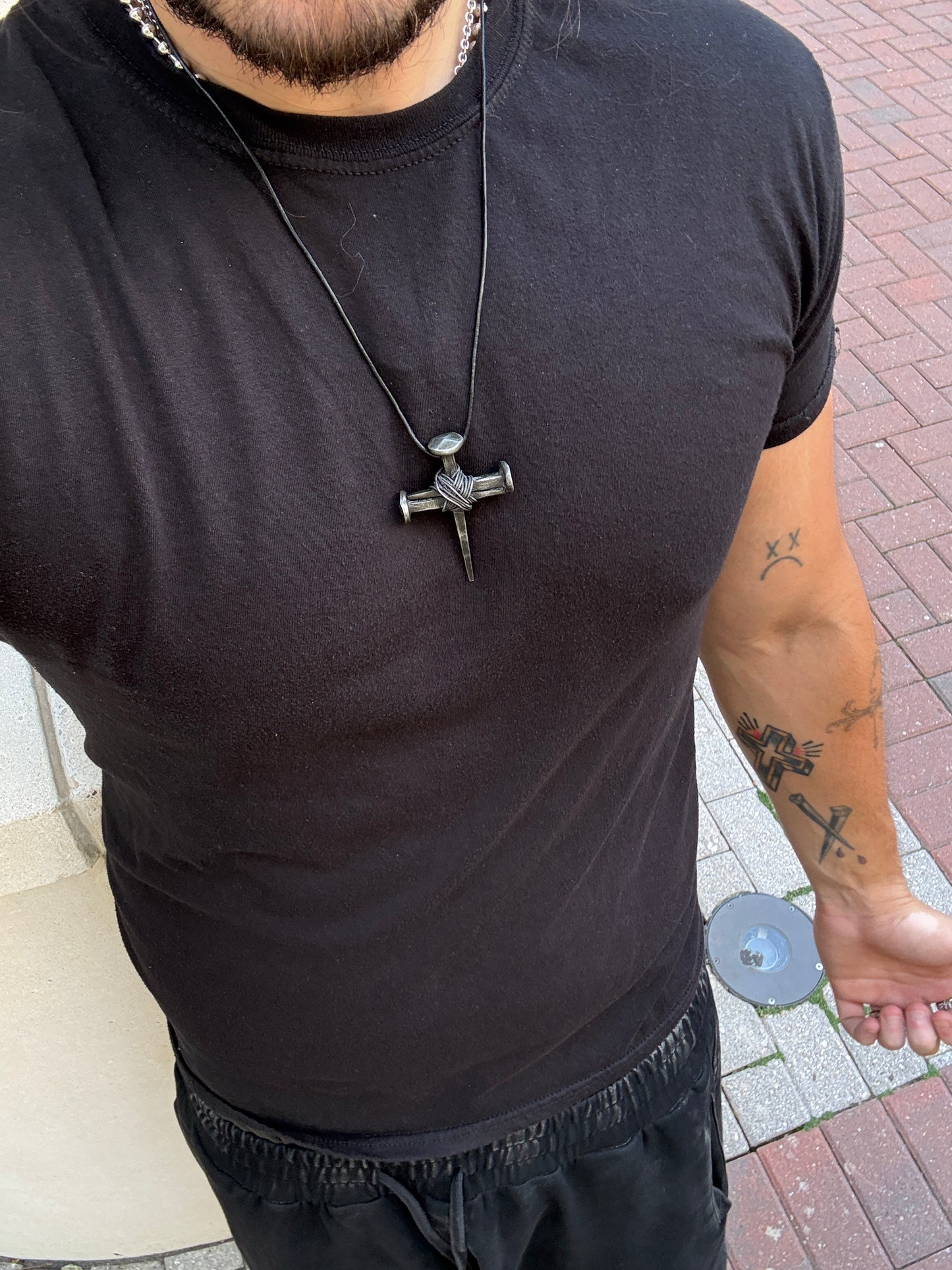 *Iron Nail Cross Necklace