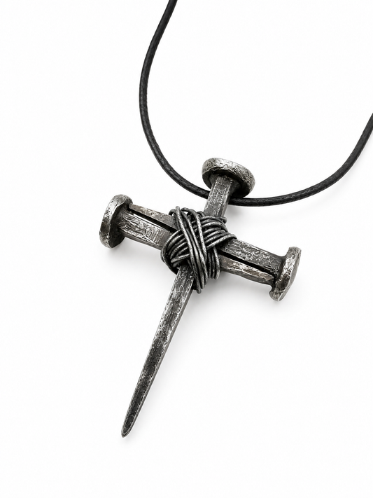 *Iron Nail Cross Necklace