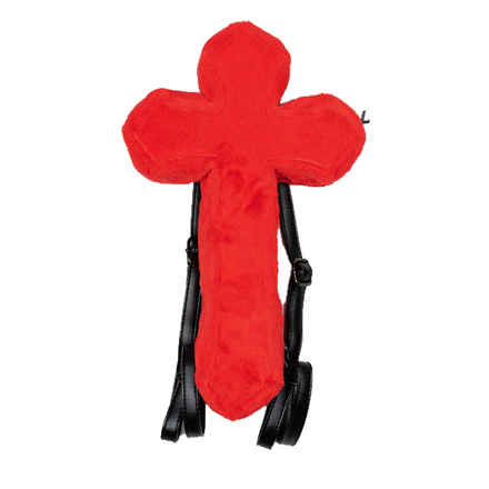 ‘Pick Up Your Cross’ Fur Bag (Red)